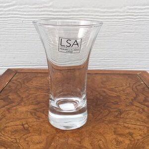 LSA International Handcrafted Mouth Blown Clear Glass Thick Walls Flared Shape V